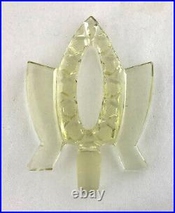 Vintage Art Deco Czech Perfume Bottle Yellow Cut Glass Stopper