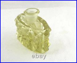 Vintage Art Deco Czech Perfume Bottle Yellow Cut Glass Stopper