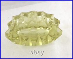 Vintage Art Deco Czech Perfume Bottle Yellow Cut Glass Stopper