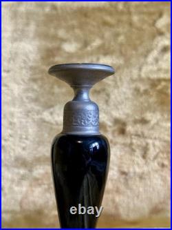 Vintage Art Deco DeVilbiss Black Glass Perfume Atomizer & DropperBottle Set