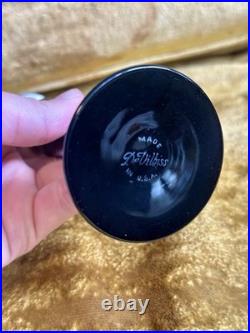 Vintage Art Deco DeVilbiss Black Glass Perfume Atomizer & DropperBottle Set