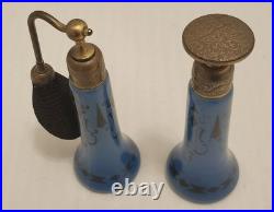 Vintage Art Deco DeVilbiss-style Perfume Atomizer & Dauber Bottle Set