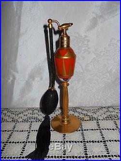 Vintage Art Deco Devilbiss Volupte Style Glass Perfume Bottle Atomizer 8 Tall