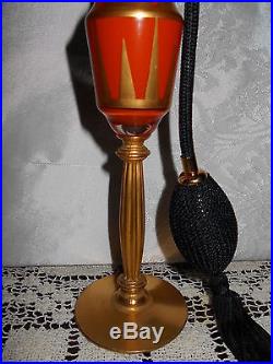 Vintage Art Deco Devilbiss Volupte Style Glass Perfume Bottle Atomizer 8 Tall