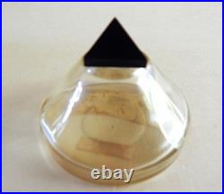 Vintage Art Deco Empty Perfume Bottle w Box Cl Glass w Black Triangular Cap
