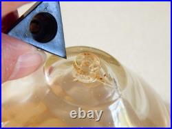 Vintage Art Deco Empty Perfume Bottle w Box Cl Glass w Black Triangular Cap