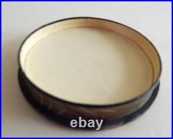 Vintage Art Deco Empty Perfume Bottle w Box Cl Glass w Black Triangular Cap