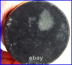 Vintage Art Deco Empty Perfume Bottle w Box Cl Glass w Black Triangular Cap