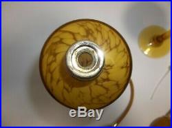 Vintage Art Deco Glass Perfume ATOMIZER Bottles AMBER Set Of 2
