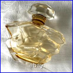 Vintage Art Deco HOUBIGANT Transparence Empty Perfume Bottle 2.75 x 2-7/8 inches