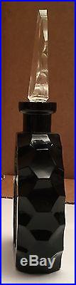Vintage Art Deco Opaque Black Czecholslovakian Perfume Bottle with Bo Peep