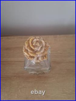 Vintage Art Deco Perfume Bottle, 200ml, Silver Crest, Resin Cap, Collectible old