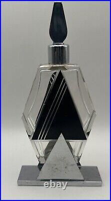 Vintage Art Deco Perfume Bottle Czech Bohemian Cut Glass 1920's