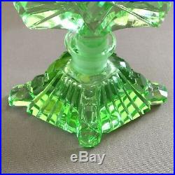 Vintage Art Deco Perfume Bottle Signed Czechoslovakia Genuine Handcut Crystal