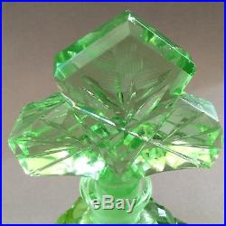 Vintage Art Deco Perfume Bottle Signed Czechoslovakia Genuine Handcut Crystal