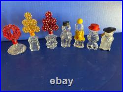 Vintage Art Deco Perfume Bottles Mid Century Set Of (7) 4 1/2 Tall
