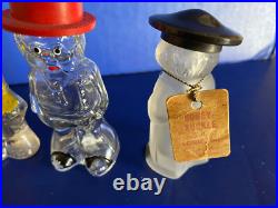 Vintage Art Deco Perfume Bottles Mid Century Set Of (7) 4 1/2 Tall