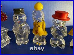 Vintage Art Deco Perfume Bottles Mid Century Set Of (7) 4 1/2 Tall