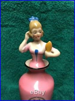 Vintage Art Deco Porcelain Figural Lady Perfume Vanity Bottle Bavaria