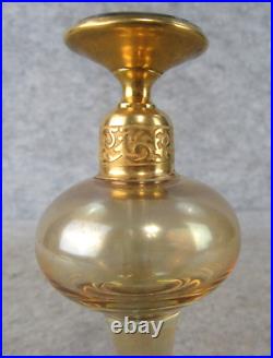 Vintage Art Deco Signed DeVilbiss Iridescent Gold Glass Dauber Perfume Bottle