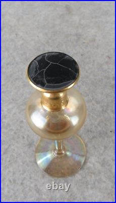 Vintage Art Deco Signed DeVilbiss Iridescent Gold Glass Dauber Perfume Bottle