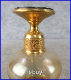 Vintage Art Deco Signed DeVilbiss Iridescent Gold Glass Dauber Perfume Bottle