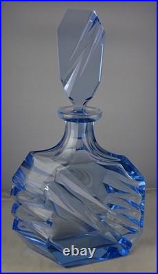 Vintage Art Deco Style Large Lt. Blue Glass Perfume Bottle