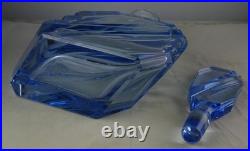 Vintage Art Deco Style Large Lt. Blue Glass Perfume Bottle