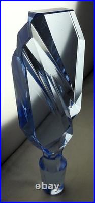 Vintage Art Deco Style Large Lt. Blue Glass Perfume Bottle