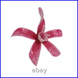 Vintage Art Glass Perfume Bottle Cased Orchid Flower