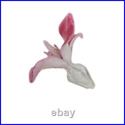 Vintage Art Glass Perfume Bottle Cased Orchid Flower