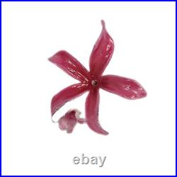 Vintage Art Glass Perfume Bottle Cased Orchid Flower