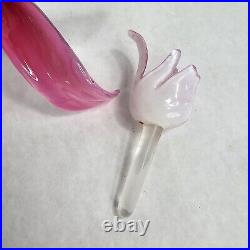 Vintage Art Glass Perfume Bottle Cased Orchid Flower