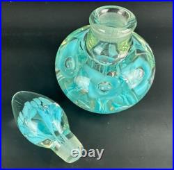 Vintage Art Glass Perfume Bottle Paper Weight Gibson/St. Clair Blue Flower 6 T Vintage Art Glass Perfume Bottle Paper Weight Gibson/St. Clair Blue Flower 6 T