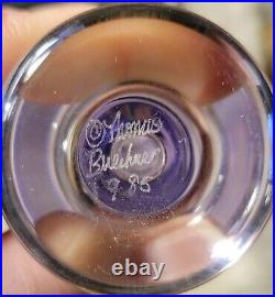 Vintage Art Glass Perfume Bottle Purple Queen Signed 1985 Thomas Buechner