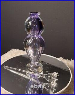 Vintage Art Glass Perfume Bottle Purple Queen Signed 1985 Thomas Buechner
