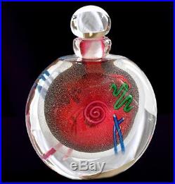 Vintage Art Glass Perfume Bottle Silver Dust Infused Summerso Signed Studio Art