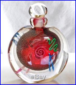 Vintage Art Glass Perfume Bottle Silver Dust Infused Summerso Signed Studio Art