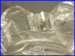 Vintage Art Nouveau Czechoslovakian Crystal Perfume Bottle Figural Etched Top