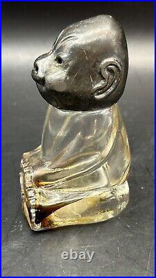 Vintage Asian Billiken Baby Buddha Oriental Metal Head Perfume Bottle 1908