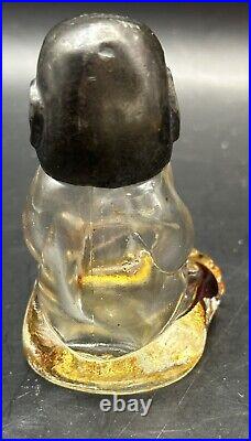 Vintage Asian Billiken Baby Buddha Oriental Metal Head Perfume Bottle 1908