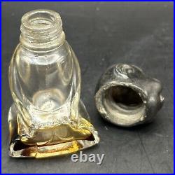 Vintage Asian Billiken Baby Buddha Oriental Metal Head Perfume Bottle 1908