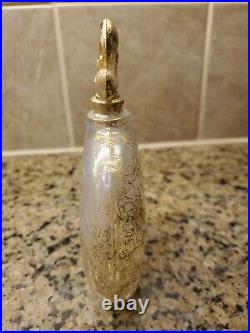 Vintage Attractive Opalescent and Gold Perfume Bottle 1960s NEW