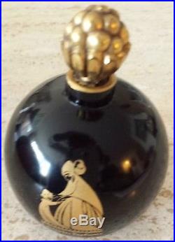 Vintage Authentic Jeanne Lanvin Arpege Perfume Bottle Black Stopper Large 3 oz