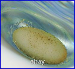 Vintage Beautiful Art Glass Iridescent Colorful Signed Bottle Perfume Italy