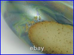 Vintage Beautiful Art Glass Iridescent Colorful Signed Bottle Perfume Italy