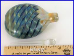 Vintage Beautiful Art Glass Iridescent Colorful Signed Bottle Perfume Italy