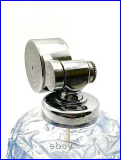 Vintage Blue Clear Lalique Style Crystal Bottle Perfume Atomizer Marcel Franck