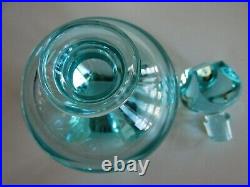 Vintage Bohemian MOSER Karlovy Vary Aquamarine Crystal PERFUME BOTTLE SIGNED