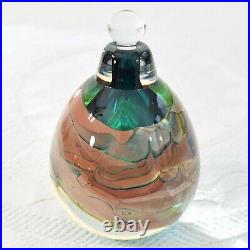 Vintage Brent Kee Young Studio Art Glass Round Blown Scent Perfume Bottle Signed